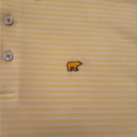 Jack Nicklaus Golf Polo Shirt Men’s XL Yellow White Striped Performance Stretch - Picture 2 of 4